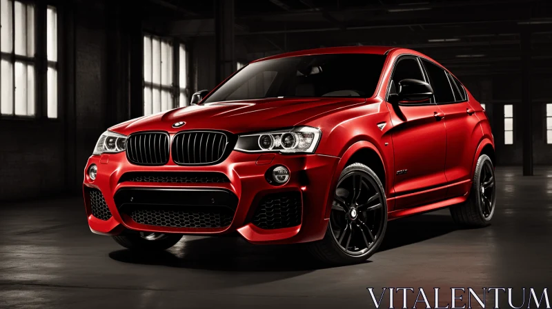 Captivating Red BMW X4 - Dark and Foreboding Tones AI Image