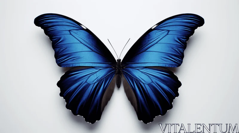 Isolated Blue Butterfly - An Artful Blend of Symmetry and Detail AI Image