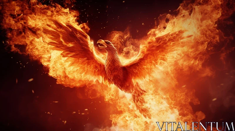 Majestic Phoenix Rising - Digital Painting AI Image