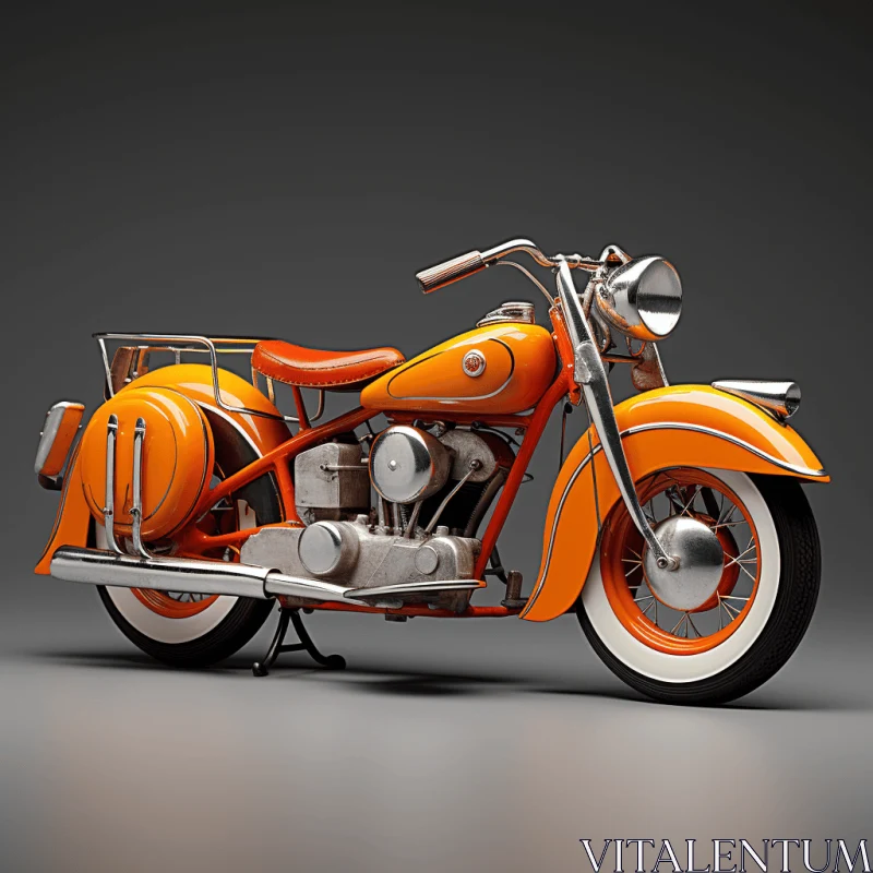AI ART Vintage Indian Motorcycle - Captivating Orange and Amber Artwork
