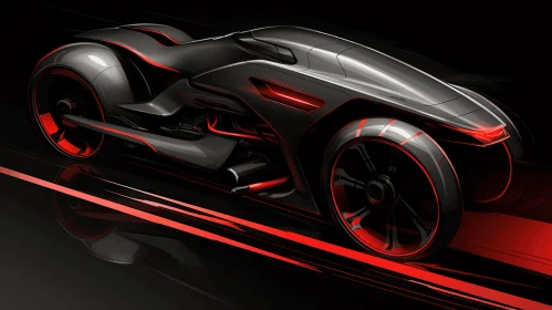 Black and Red Automobile-Inspired Motorbike Design | Captivating Sense of Movement