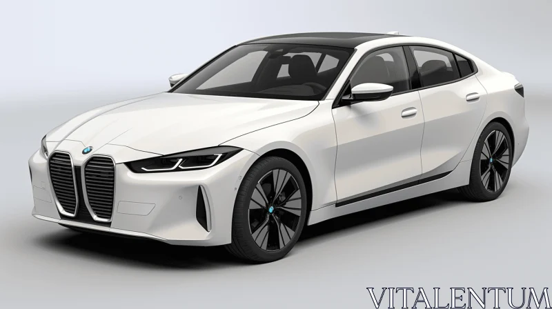 White BMW in 3D Rendering: Electric Minimalist Design AI Image