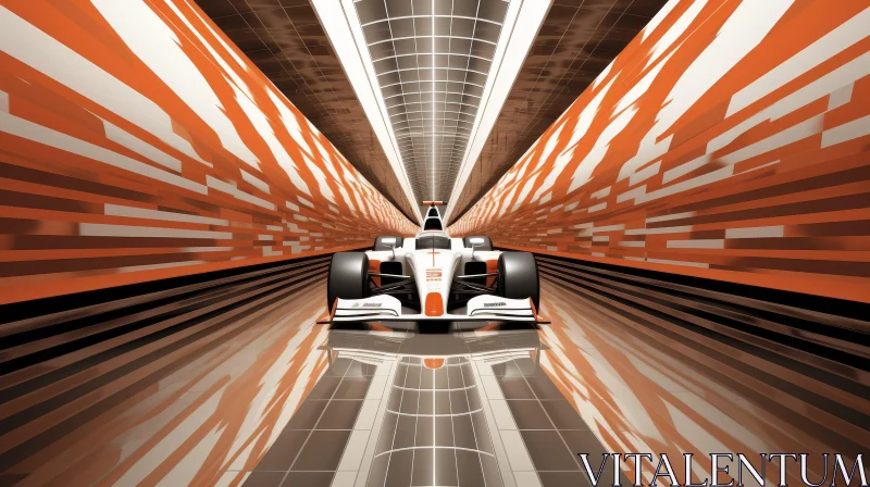 Formula 1 Car Racing Through Colorful Tunnel AI Image