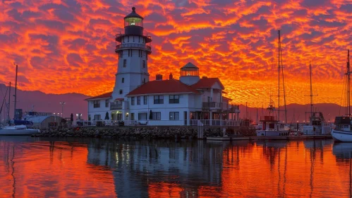 Majestic Sunset Lighthouse Photo