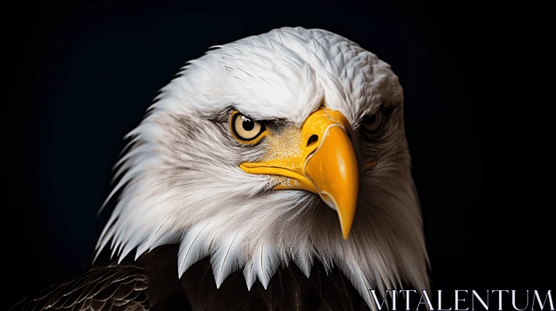 American Bald Eagle Portrait on Dark Background AI Image