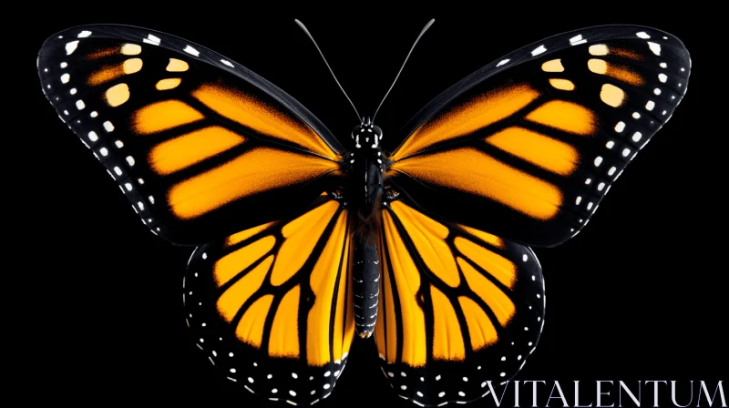 Monarch Butterfly: A Study in Symmetry and Contrast AI Image