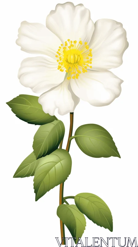 White Flower Illustration in High Resolution AI Image