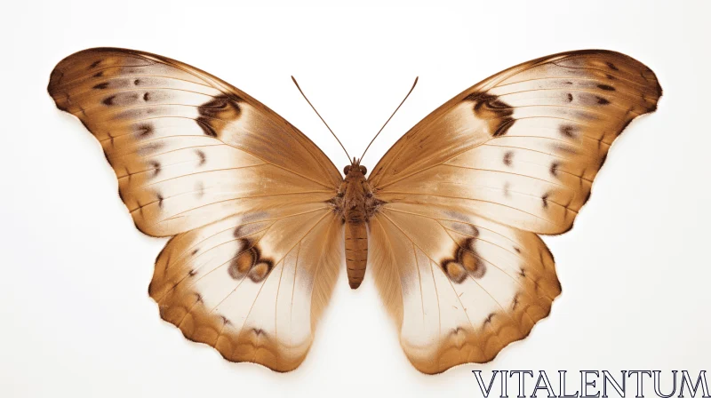 Brown Butterfly on White Background - Translucent Layers Art AI Image