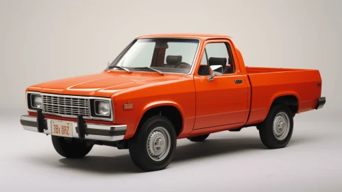 Classic Orange Pickup Truck from the 1980s | Photorealistic Renderings