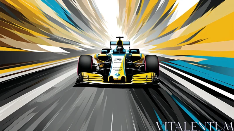 Formula 1 Car in Motion - Abstract Poster Design AI Image
