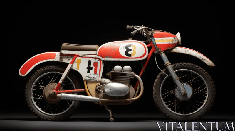 Vintage Race Bike: Meticulous Photorealistic Still Life AI Image