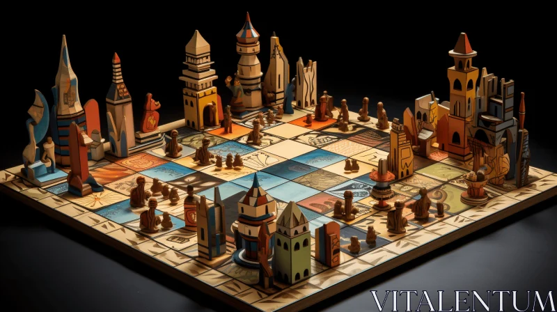 Intricate City Set: Artwork Inspired by Ancient Egypt AI Image