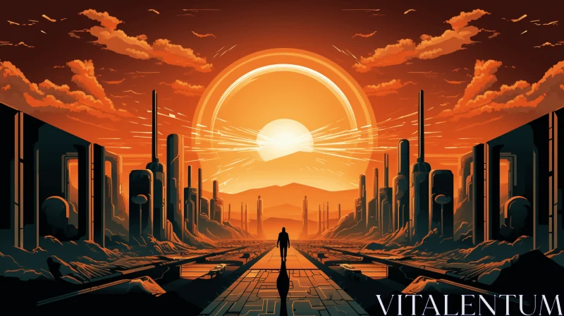 SFXLV - Serene and Atmospheric Sci-Fi Poster with Detailed Character Illustrations AI Image