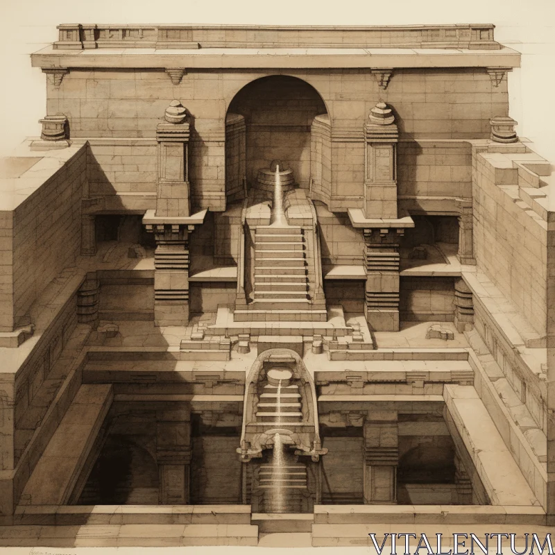Neo-Classical Symmetry in Ancient Temple - Architectural Art AI Image
