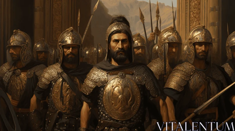 Majestic Soldiers: An Exquisite Tribute to Mesopotamian Art AI Image