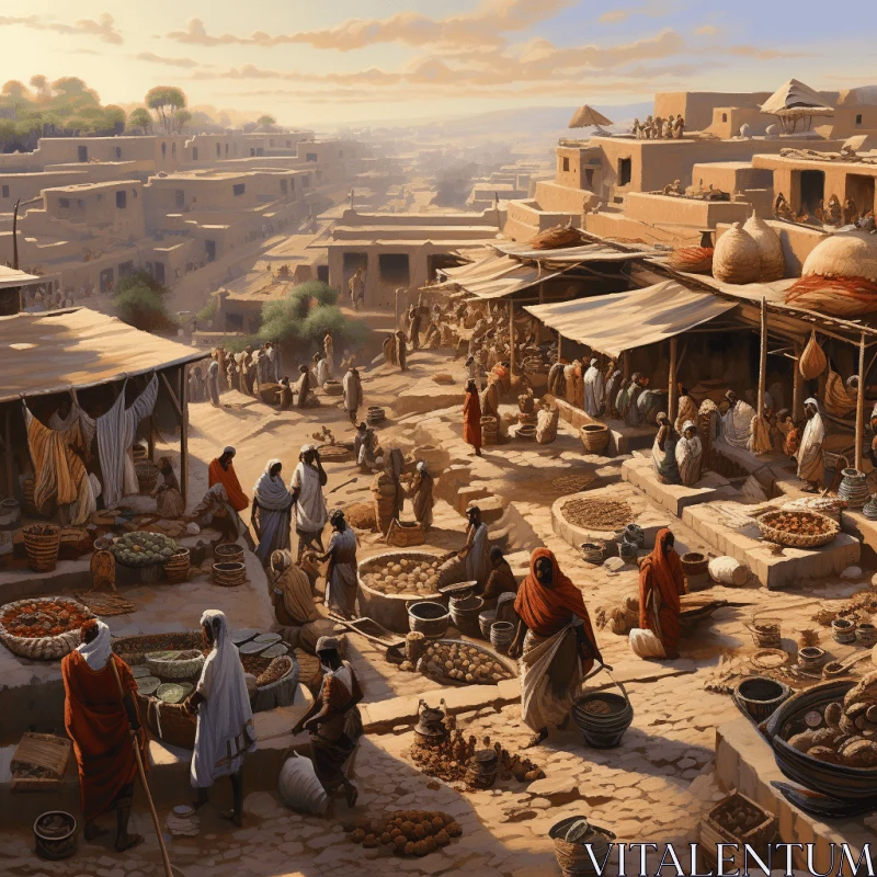 Awe-Inspiring Hyperrealistic Illustration of a Majestic Village AI Image