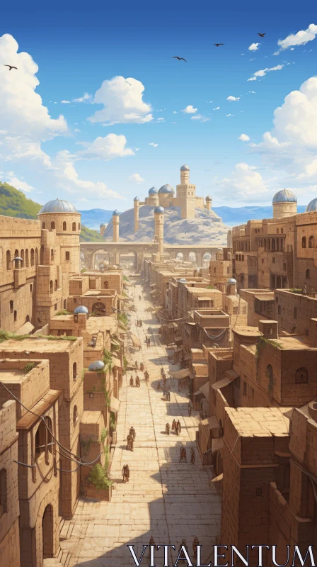 Medieval Fantasy City in the Mountains: Orientalist Imagery AI Image