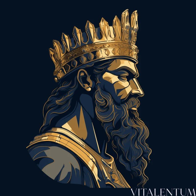 King of the Gods Illustration in Light Navy and Light Bronze | 8k Resolution AI Image