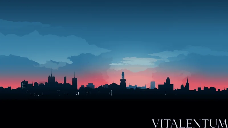 Captivating City Skyline at Sunset | Minimalistic Landscapes AI Image