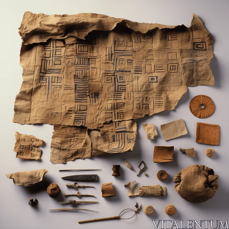 Captivating Ancient Roman Art: Organic and Geometric Shapes AI Image