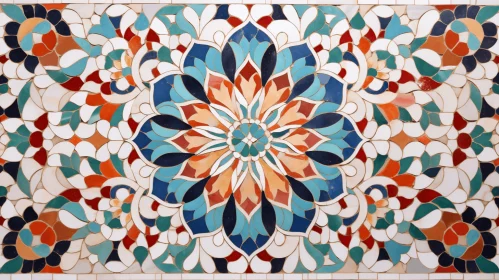 Captivating Mosaic Tile with Colorful Flower Design | Abstract Art
