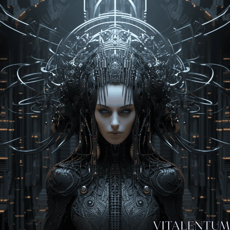 Intricate Sci-fi Portrait: Futuristic Victorian Style AI Image