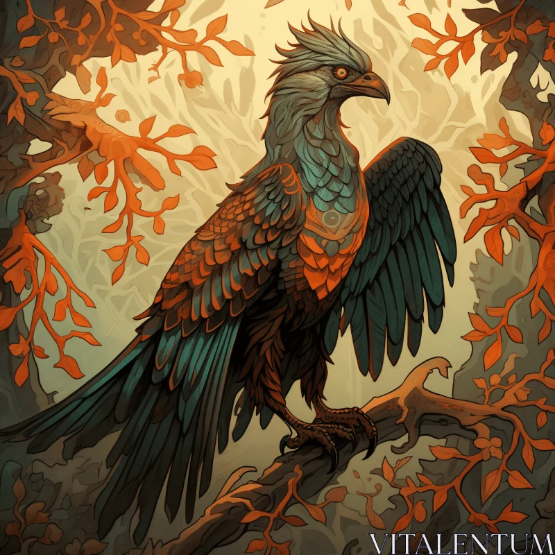 Majestic Eagle Perched on Tree Branch | Detailed 2D Game Art AI Image