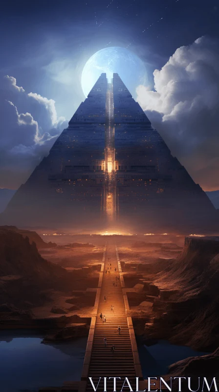 Enchanting Ancient Pyramid Artwork | Transportcore and Orderly Symmetry AI Image