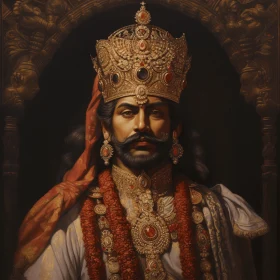 Captivating Painting of an Indian King | Hyperrealistic Fantasy Art