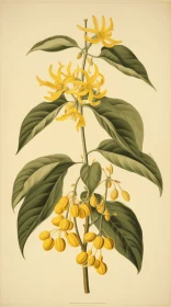 Captivating Yellow Flowers: Exotic Twisted Branches and Lifelike Renderings