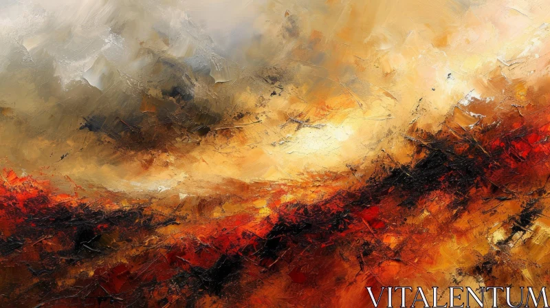 AI ART Dynamic Abstract Art in Warm Colors