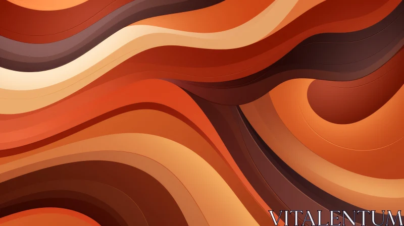 Unique Abstract Brown and Orange Waves Background AI Image