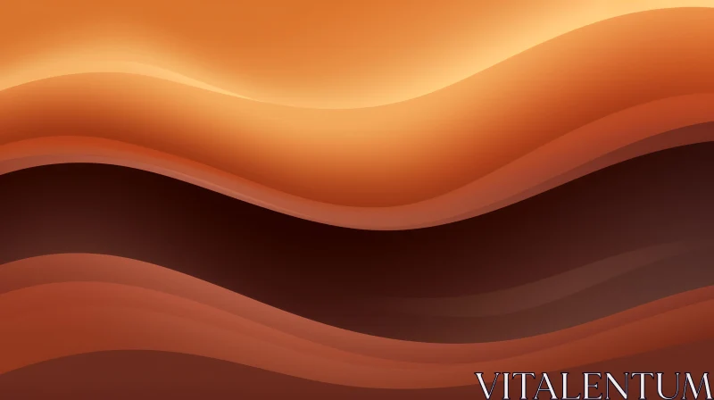 Brown and Orange Abstract Waves | Unique Artistic Creation AI Image