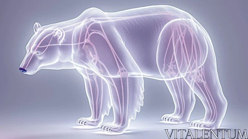 Detailed Anatomical Drawing of a Polar Bear AI Image