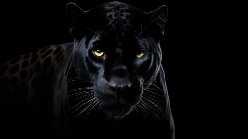 Intense Black Panther Portrait in Focus