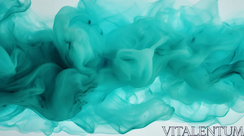 Turquoise Ink Abstract Painting in Water | Ethereal Artwork AI Image