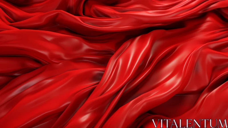 Luxurious Red Crumpled Fabric - Elegance and Quality AI Image