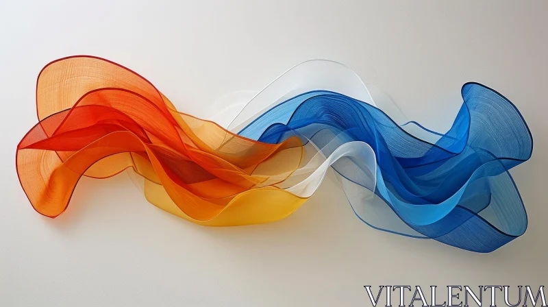 Organic Form in Blue, Orange, and White Gradient AI Image