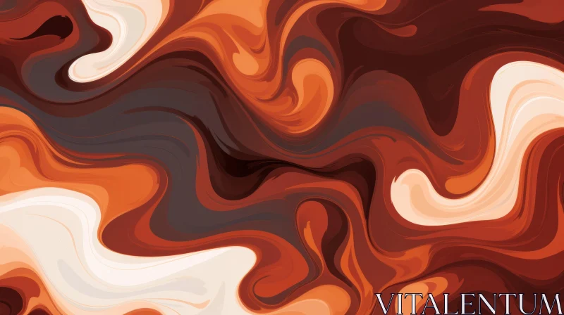 Brown and Orange Marble Texture - Abstract Art AI Image