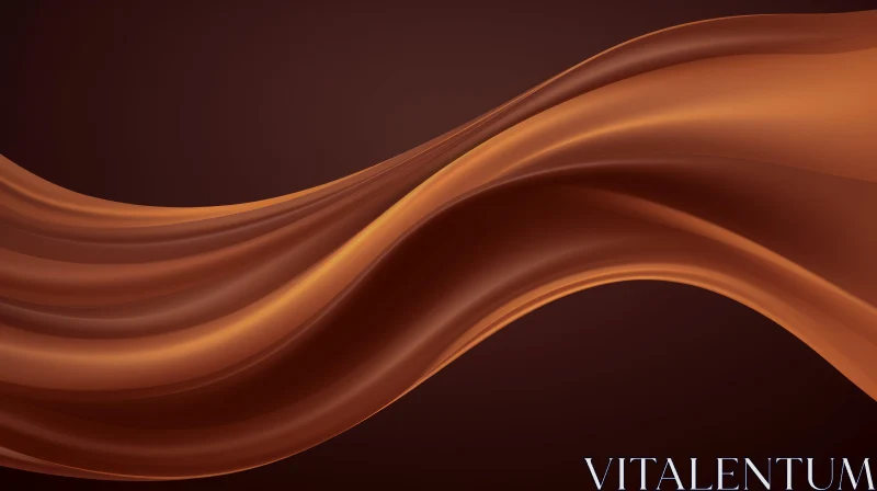 Chocolate Wave 3D Rendering - Smooth and Creamy Visual Delight AI Image