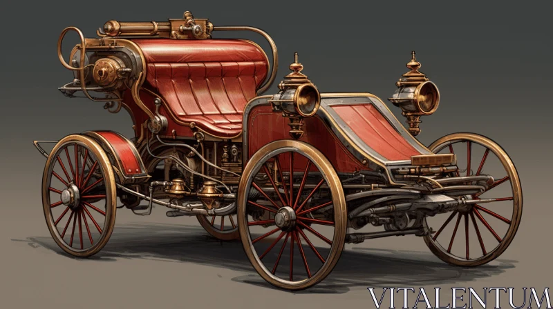 Majestic Vintage Car | Hyperrealistic Illustration AI Image