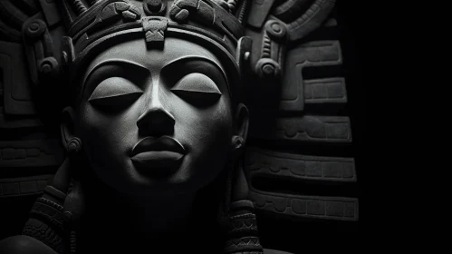 Captivating Egyptian Goddess Statue: A Fusion of Chiaroscuro and Traditional Chinese Art