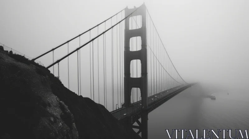 Golden Gate Bridge in Black and White AI Image