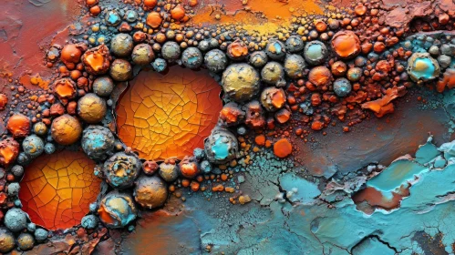 Colorful Cracked Surface Abstract Art