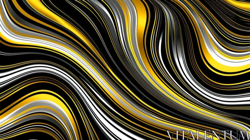 Elegant Black and Gold Abstract Striped Background AI Image