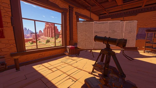 Immersive 3D Rendering of a Room in Wild West Setting