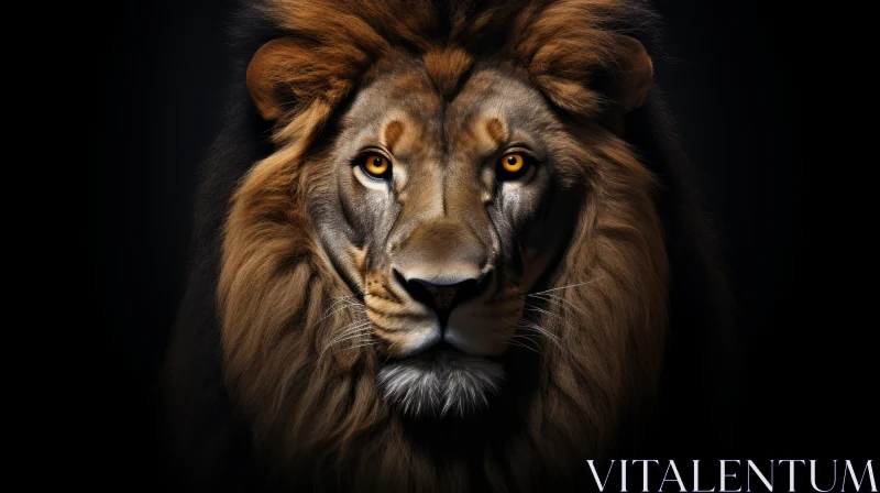 Majestic Lion Portrait: Wildlife Photography AI Image