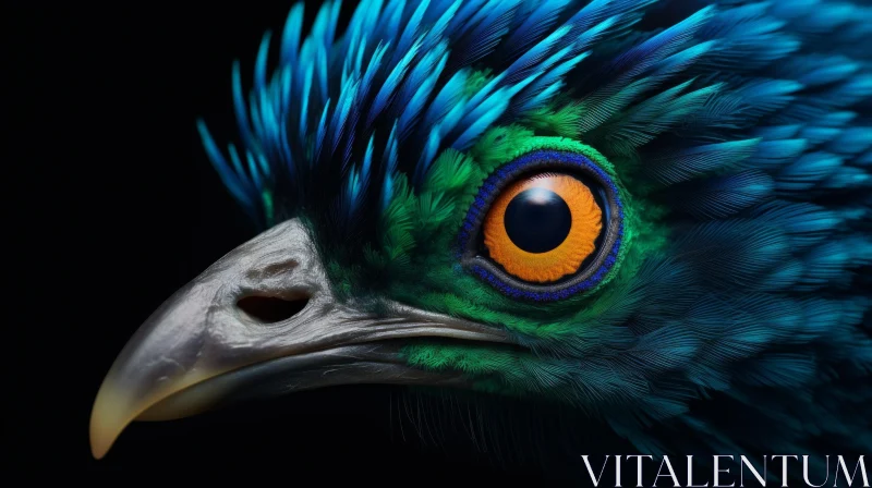 Striking Bird Portrait in Studio Setting AI Image