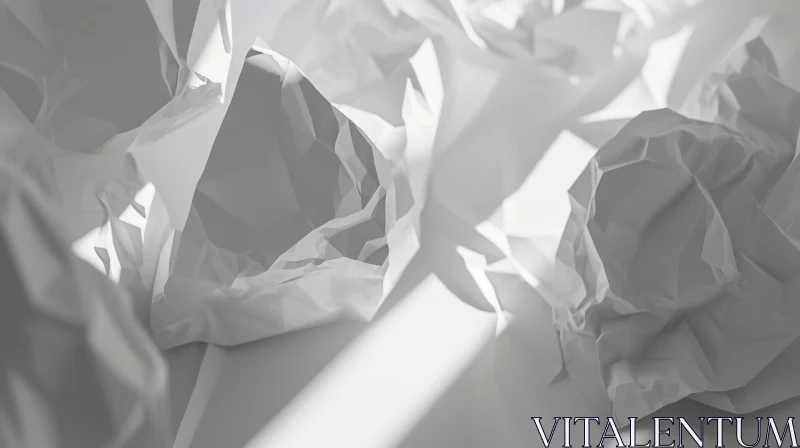 Intricate White Paper Ball Texture - Soft, Dramatic Lighting AI Image