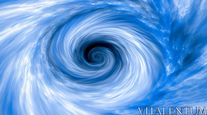Majestic Tornado in Dark Blue Swirling Clouds AI Image